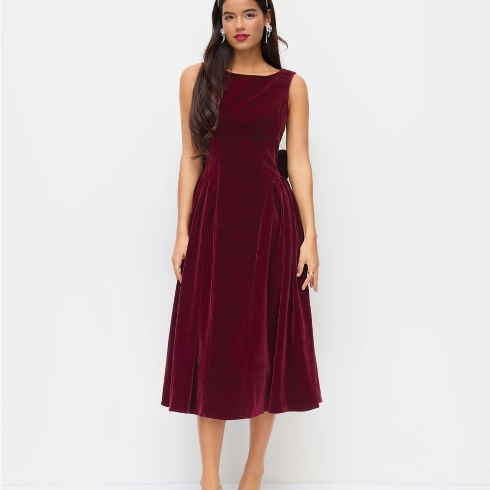 Cider Velvet Burgundy Dress - Picture 3 of 5